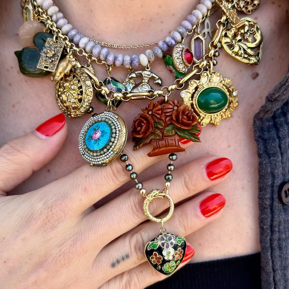 The charm necklace I created at Nava