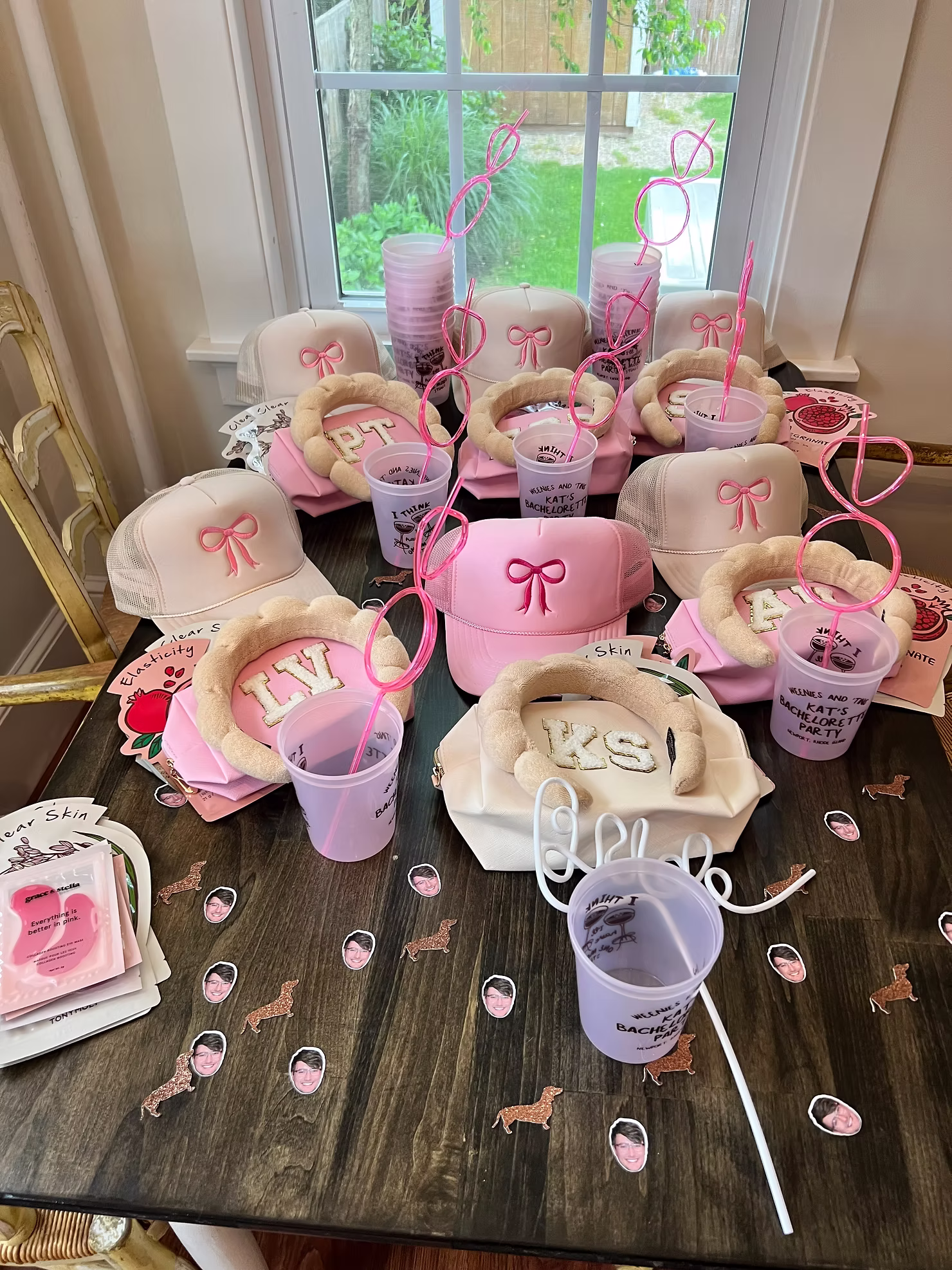 Gift bags and weenies and 'tinis cups for the girls